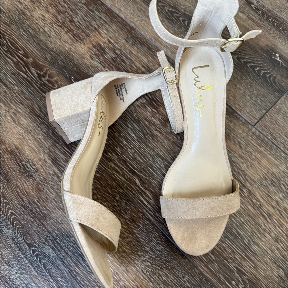 Lulu's Tan Heels Ankle-Strap Sandals - Picture 2 of 2